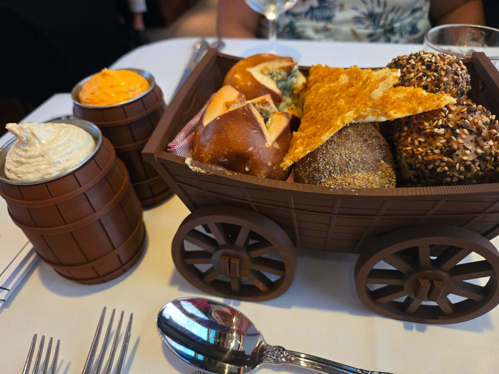 A playful appetizer served in a miniature wooden wagon at Royal Railway aboard Utopia of the Seas. Photo: Dreams Fulfilled Travel Dream Designer